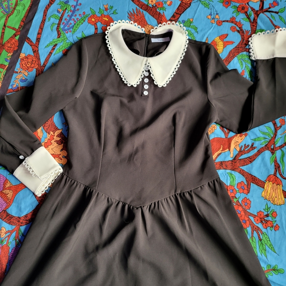 SisJuly Wednesday Addams Collared Dress *Plus Size* - Picture 2 of 4